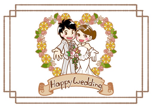 ハッピーウェディング・Happy Wedding ウェディングとバラのイラスト特集プリントアウトファクトリーMyRICOH マイリコー