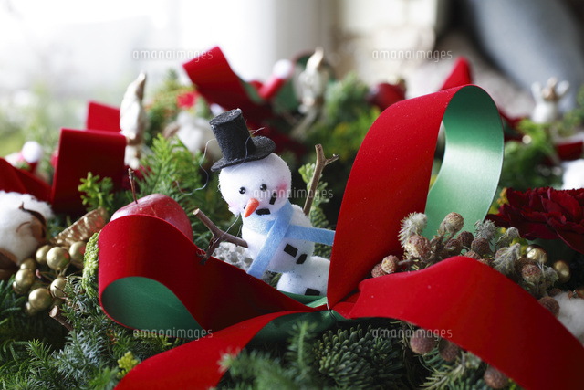 クロスステッチ刺繍キット Awesocrafts クリスマス雪だるまリース 図柄印刷 DIY 初心者ホームの装飾 Cross Stitch花輪グッドスマイリー BASE店