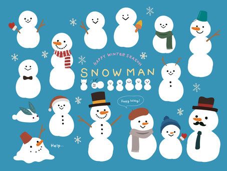 クリスマスバージョンの雪だるまのイラスト - イラストの里