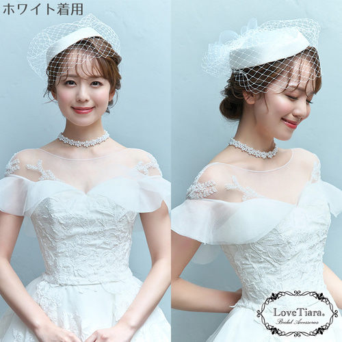 ヘッドドレス トーク帽 TK-02Lara Laura ♡ ブライダルアクセサリー ブライダルアイテム