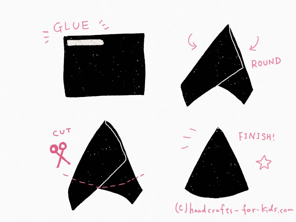 ゆきのさんかくぼうし』 パーティーグッズ ❄️ 色画用紙で三角帽子を作りました。 クリスマスパーティーや冬のイベントに❄️ ❄️雪の作り方は11 27の投稿を参考にしてください❄️ 折り紙を四分の一にして作ってます❄️ 雪は真ん中辺だけ貼ってます❄️ ちょっと