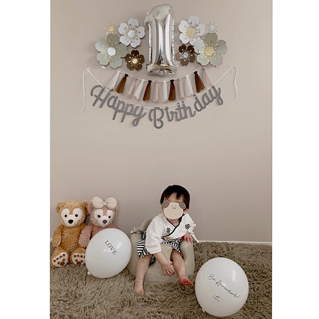 Happy Birthday 誕生日タペストリー ハッピーバースデー バースデー 誕生日 パーティー 飾り ハーフバースデー 1 2 100日祝い100日 飾り付け ベビー パーティーグッズ 100日 1歳 2歳3歳 かわいい おしゃれ 送料無料 -STARABA -プレゼント＆ギフトのギフトモール