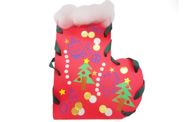 12月製作・クリスマス製作サンタ&トナカイのクリスマスブーツ元幼稚園教諭たここの「ほいくの本棚」