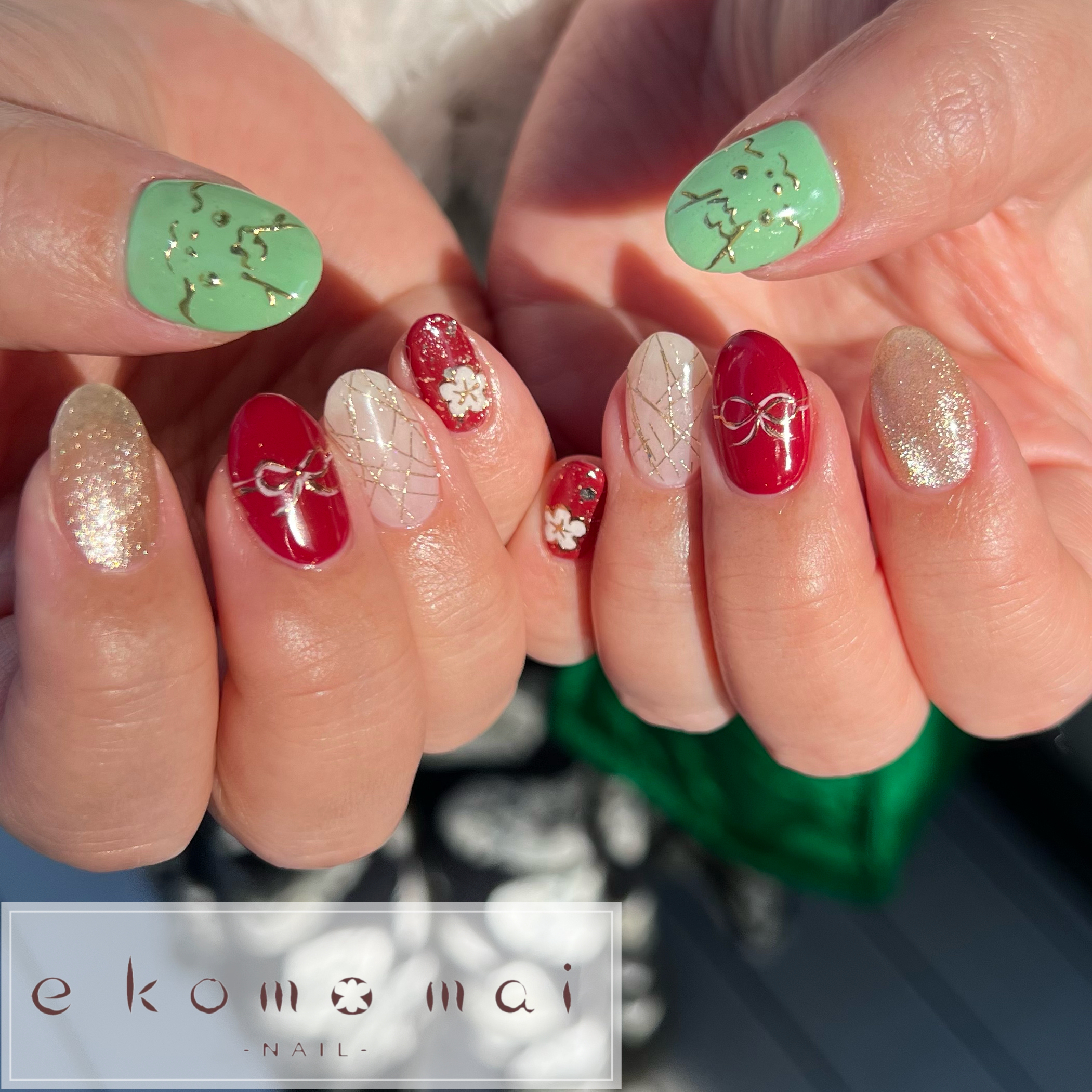 ポリッシュでできる！冬のデザインネイル『クリスマス』＆『お正月』定 史子