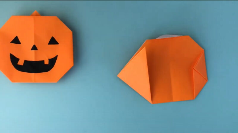 ハロウィン・折り紙 カボチャのお菓子入れ・キャンディ・小物入れmama life blog