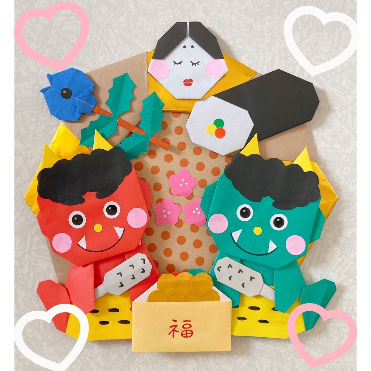 節分の折り紙リース作り方 簡単な折り方や可愛いアレンジはコレアイシーインフォ