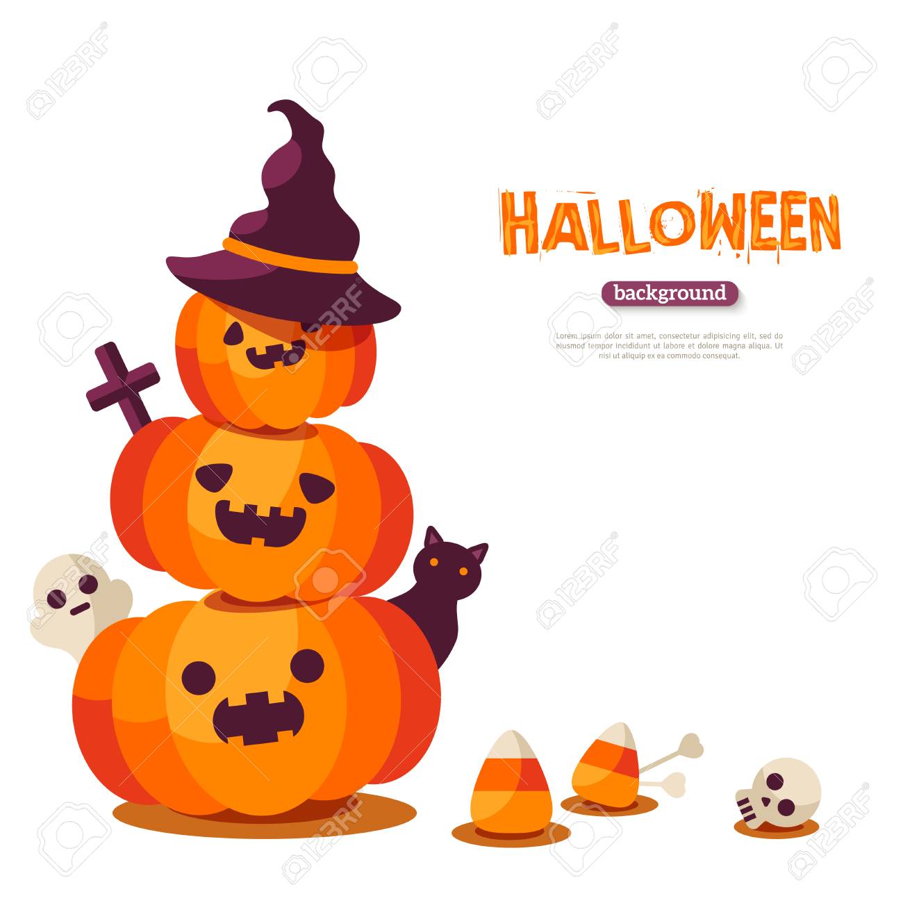 ハロウィン・カボチャのお化けのイラスト無料のフリー素材 イラストエイト