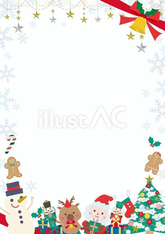 クリスマスカード-コラージュ風テンプレート サンタクロース＜無料＞かわいいフリー素材 イラストK