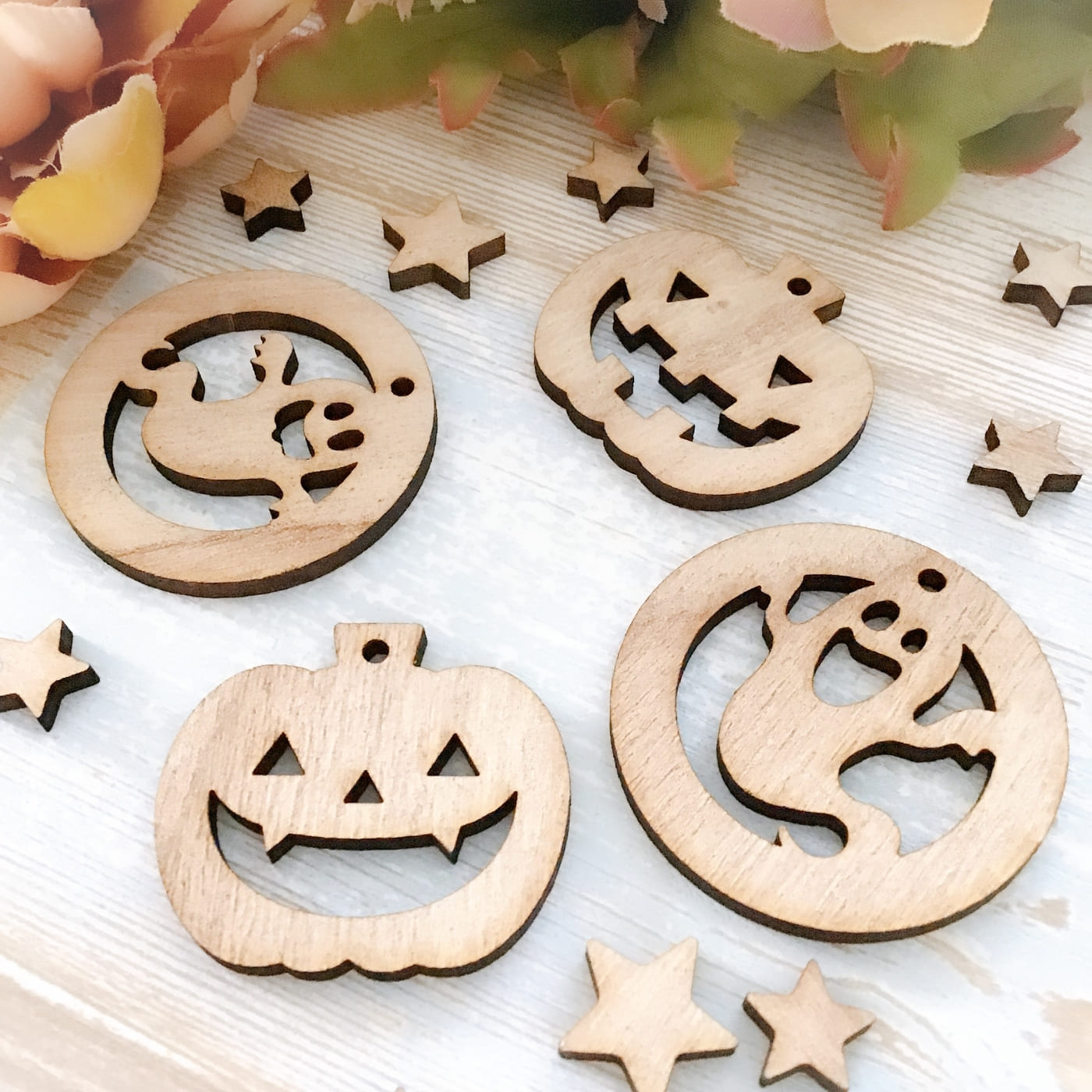 ハロウィン 木製人形 3体セット 楽天市場 ハロウィン 3体セット おばけ 黒猫 パンプキン