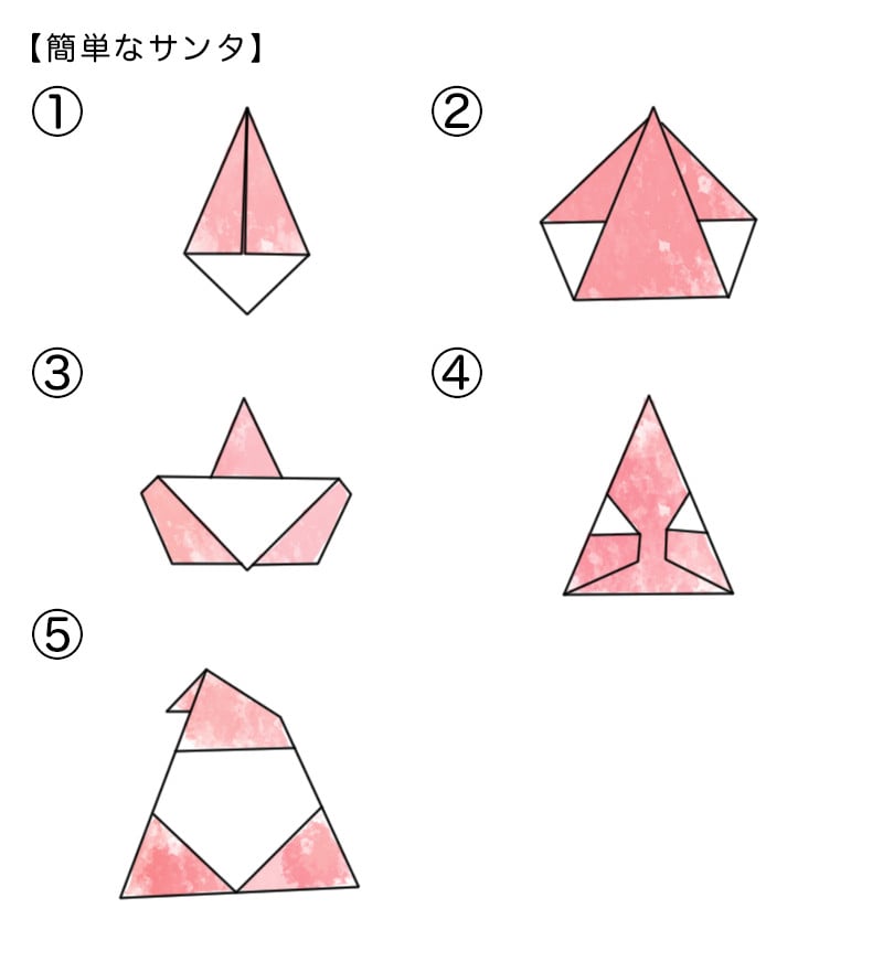 折り紙 サンタクロース さんたくろーす の簡単な作り方～How to make an easy origami Santa Claus～簡単折り紙教室