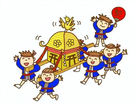 神輿シルエット イラストの無料ダウンロードサイト「シルエットAC」