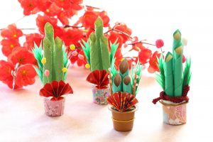 お正月の門松ミニチュアペーパーキット