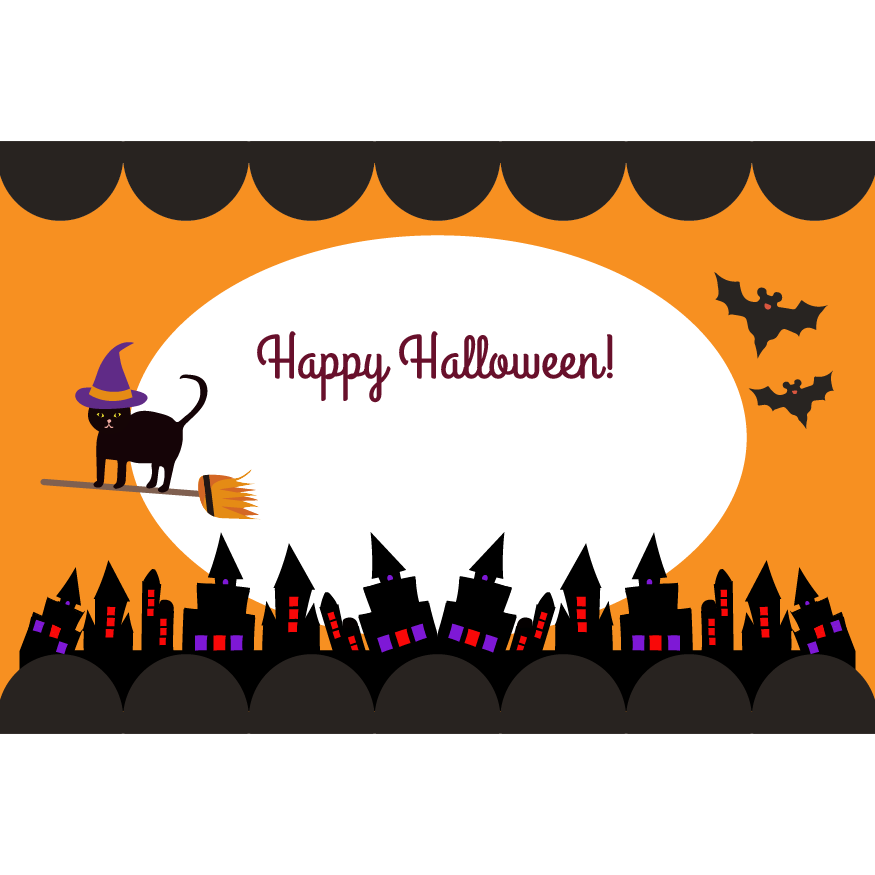ハロウィンカードのテンプレート～かわいい無料のフリーイラスト素材集