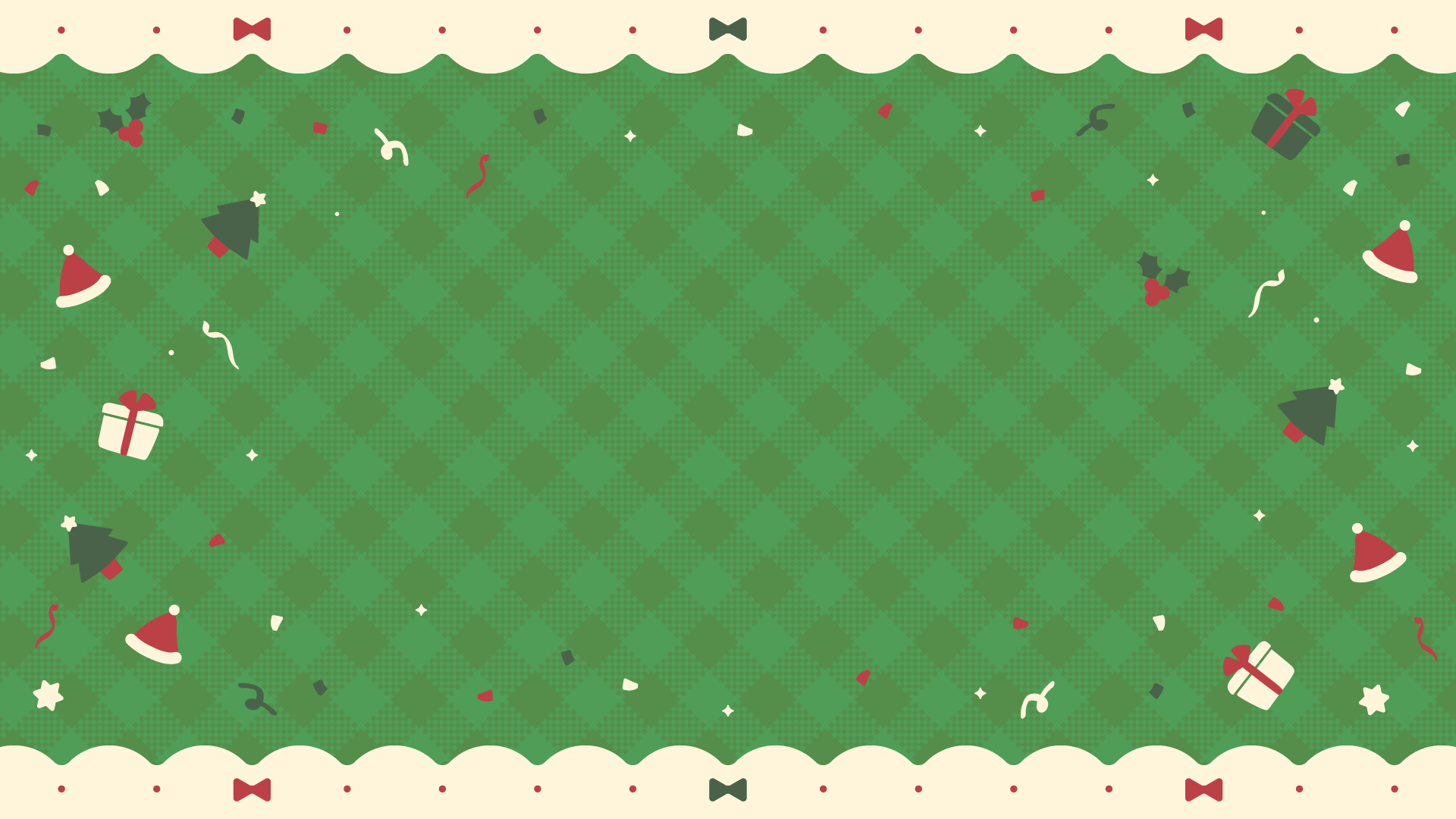 飾りとクリスマスツリーのあるクリスマス背景ヨコ青：イラスト無料