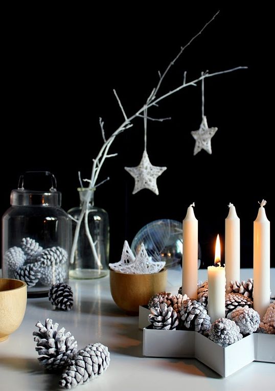 C-030 クリスマスキャンドルアレンジ - 武蔵境・小金井・西東京・中野「パルク・フローラル」フラワー・木の実アレンジ