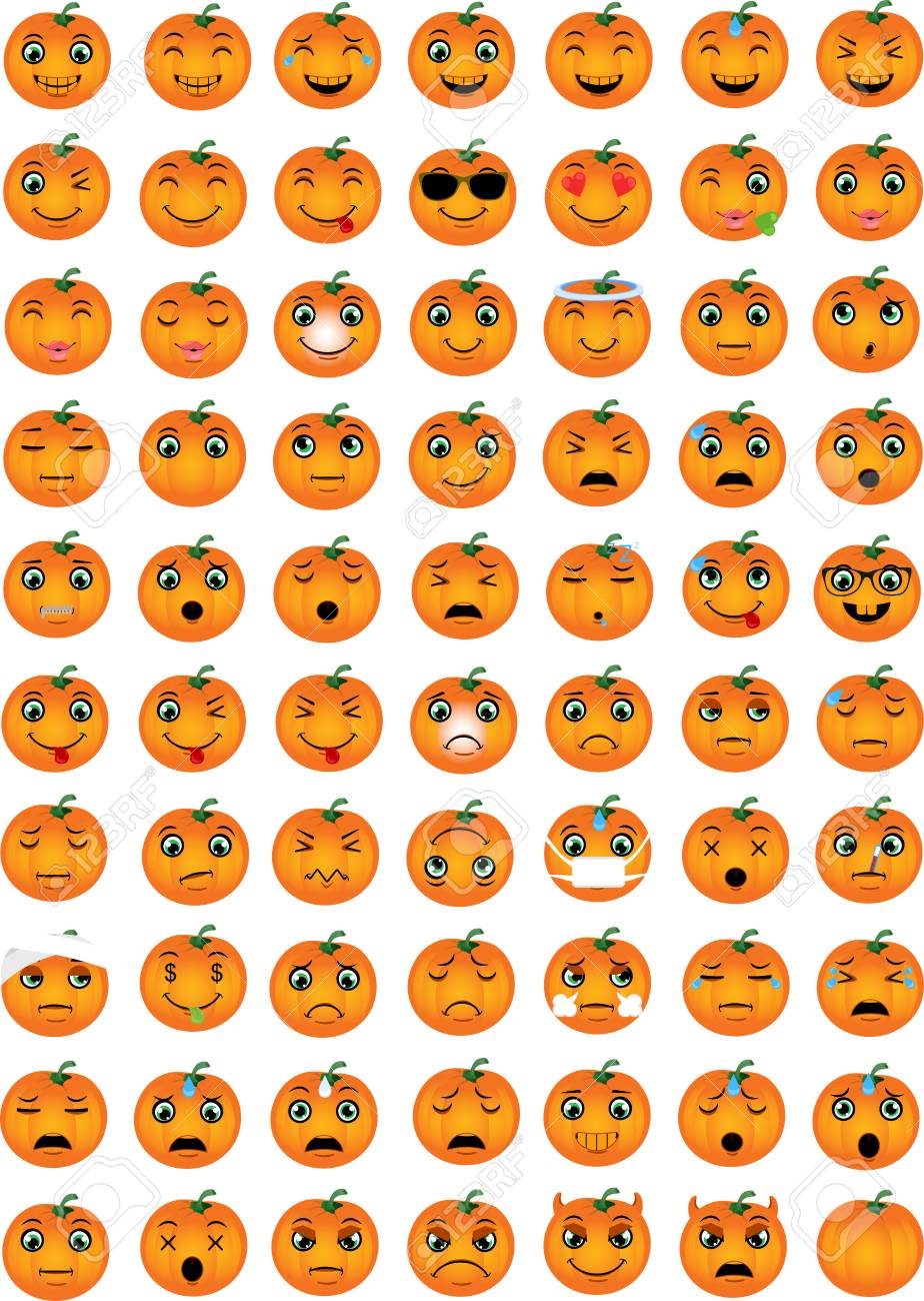 内気なハロウィーンのカボチャの絵文字イラスト素材透過、PNGフリー画像ダウンロード - Pngtree