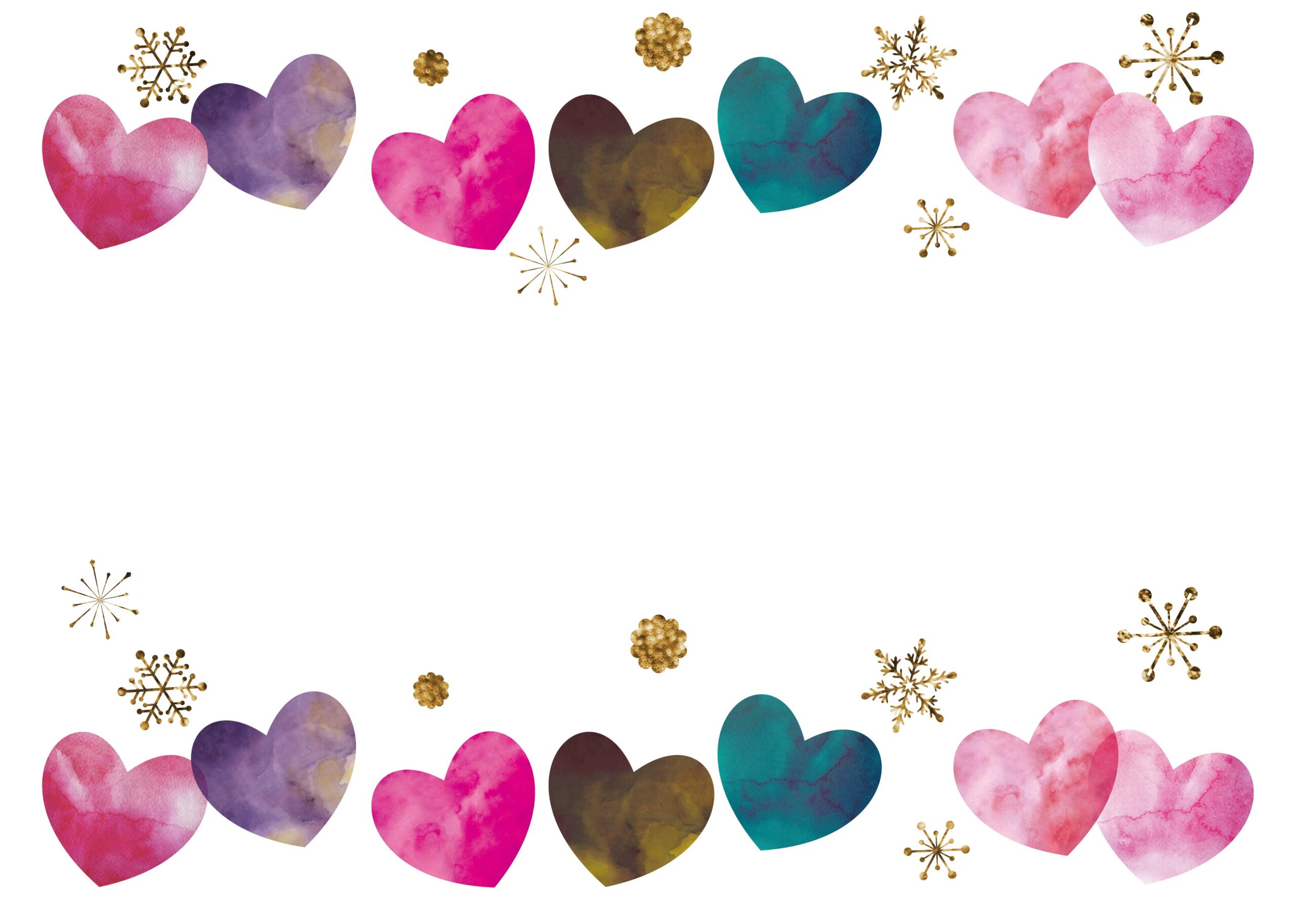 バレンタインのシンプルフレーム＜バレンタインデー・イベント・2月・2月14日・ハート・かわいい・枠＞バレンタインデーに使えるフレーム素材無料イラスト素材TemplateBox