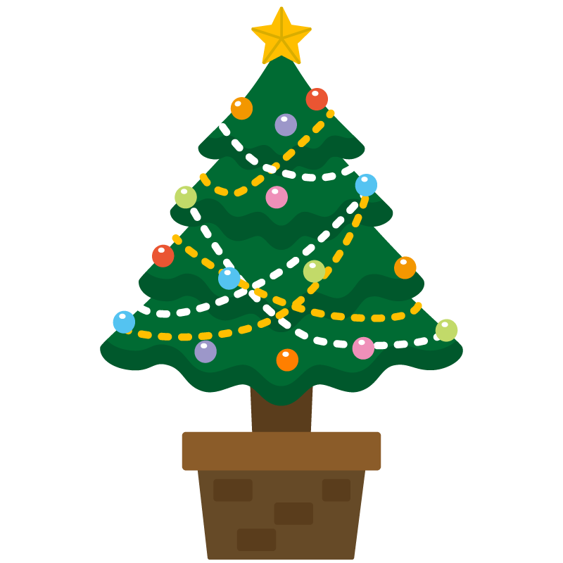 フリーイラストクリスマスツリー 01