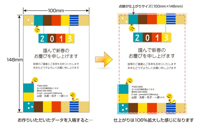 裏面印刷機能特長はがき作家