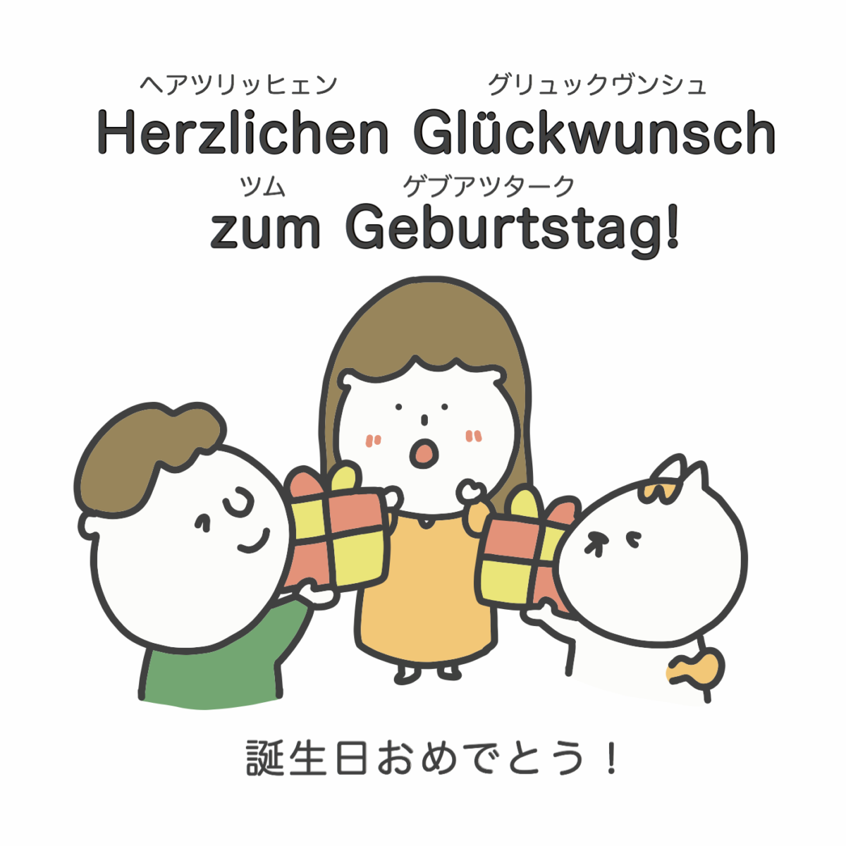 ドイツ語で誕生日おめでとう誕生日カードの書き方ドイツ語学習の教材に抜群 ドイツ語版DVDショップ・グリックリヒ