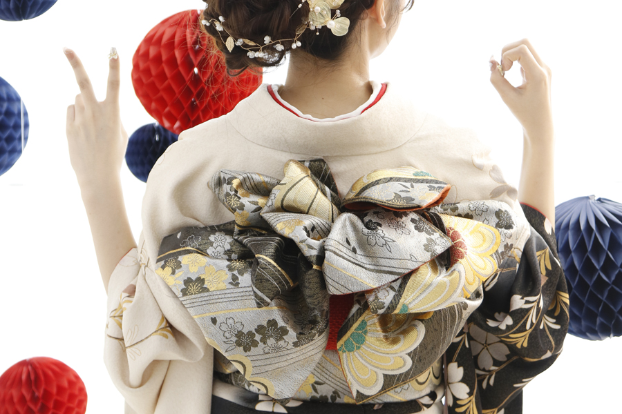 七五三ニコニコ☺️兎帯結び七五三着付 七五三ヘア 伊勢崎着付兎帯結び 伊勢崎着物レンタル