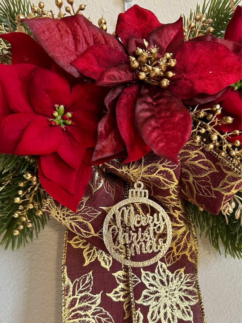 ボタニカル木の実やアナベルドライフラワー横長スワッグ