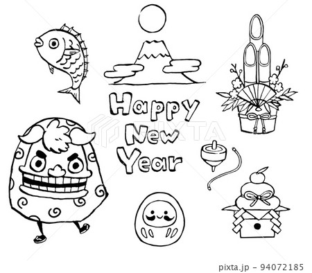 筆ペンでお正月らしく！カンタンに描けるお正月イラストカット集保育のお仕事レポート