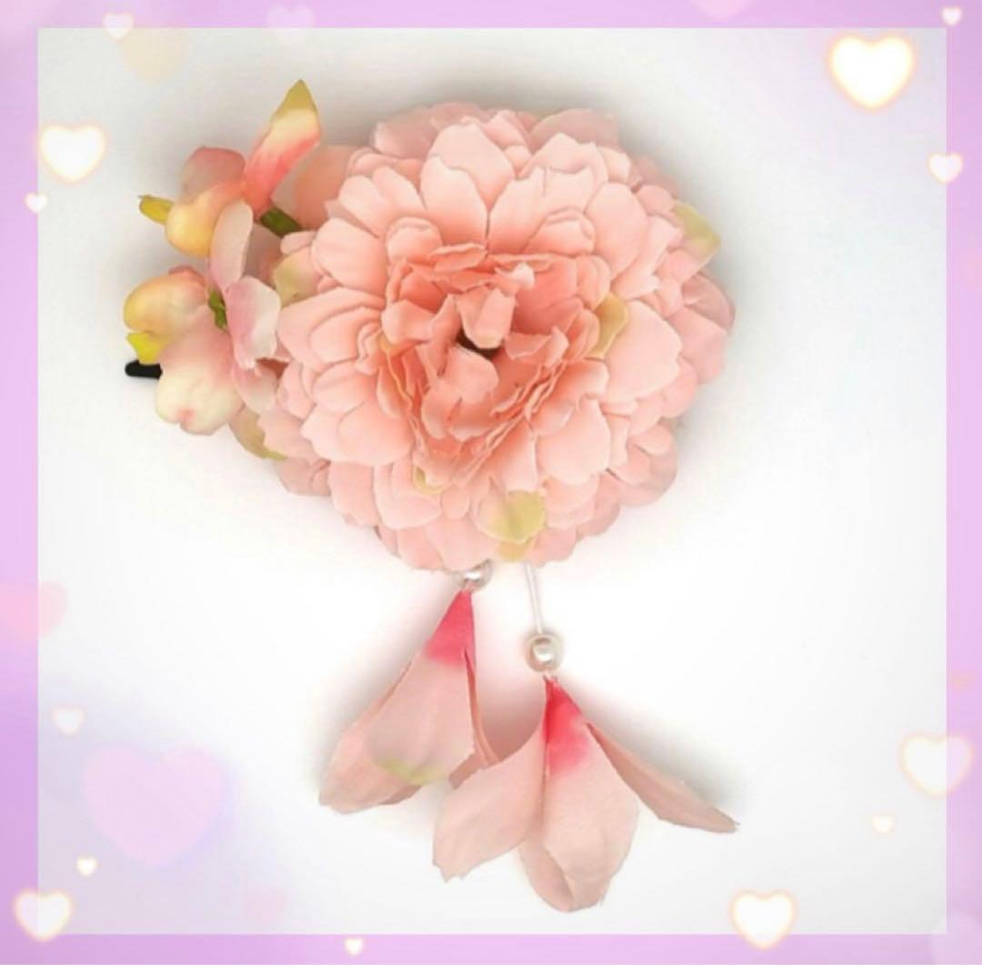 Amazon京都室町st．七五三 髪飾り 7歳 子供 女の子 和装 着物 753 つまみ細工 花「ピンク系、剣先つまみ花に鈴付き下がり」OKKM664着物・浴衣 通販