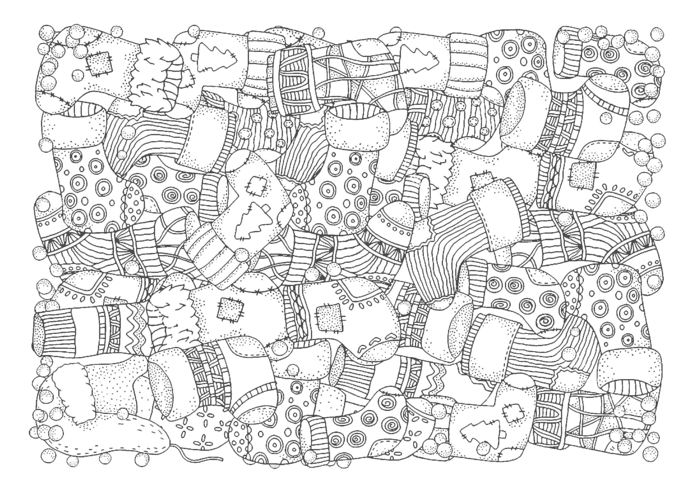 クリスマスぬり絵_01 あそび・ゲームのプリント素材を無料ダウンロード