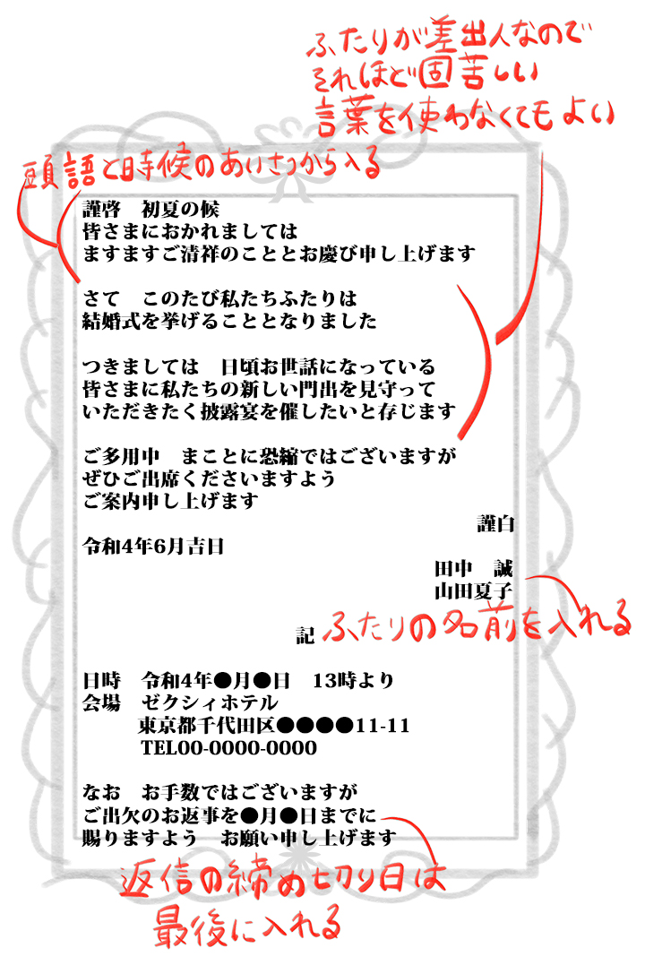 結婚式のおもてなしはここから始まる！大切なゲストへ贈る「招待状」の書き方と送り方note結婚式・ウェディングに関わる役立つ情報をお届け会費制結婚式や1.5次会なら「会費婚」披露宴・帰国後パーティ