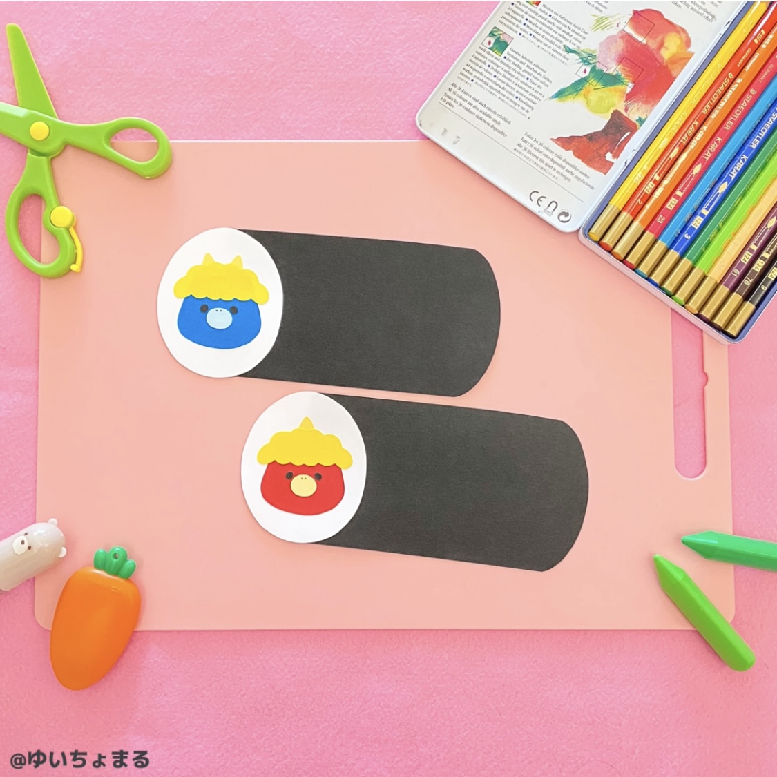 壁面飾り 節分② 2月 無料ダウンロード型紙で「節分 恵方巻き」の壁面飾り