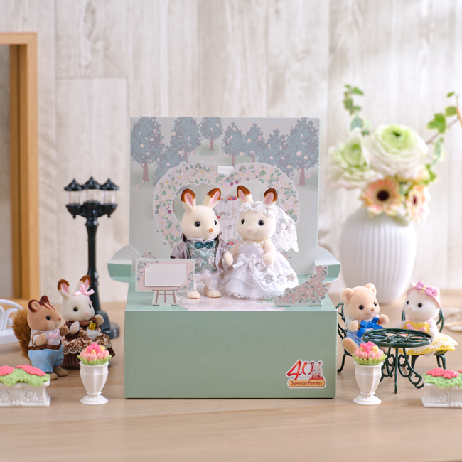 すてきなウェディングペアセット-アイビーの刺しゅう-＜VERY CARD×シルバニアファミリー＞コラボレーションセット祝電商品電報サービス VERY CARD