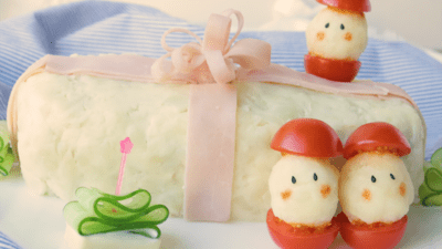 子どもが喜ぶクリスマス幼児食！サンタとトナカイと雪ダルマのクリスマスプレート