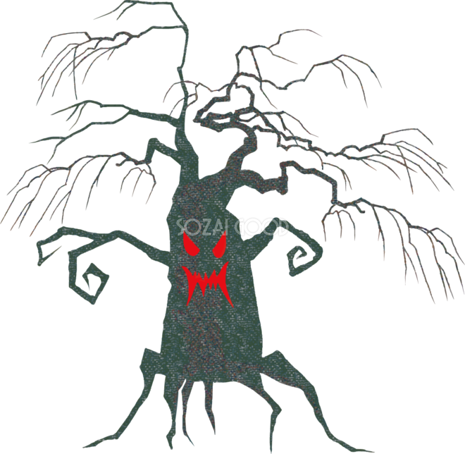 ハロウィン素材枯れ木と蜘蛛の巣イラスト - No: 541209無料イラスト・フリー素材なら「イラストAC」