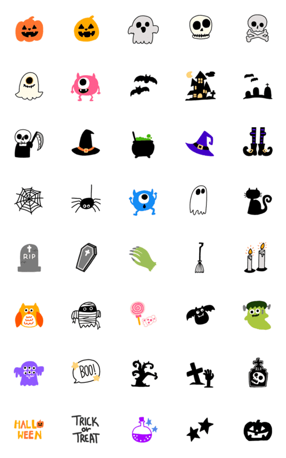 くっきりかわいい♥ハロウィン絵文字 - LINE絵文字LINE STORE