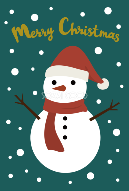 クリスマスリースのかわいいカラーイラスト サンタとトナカイ付き