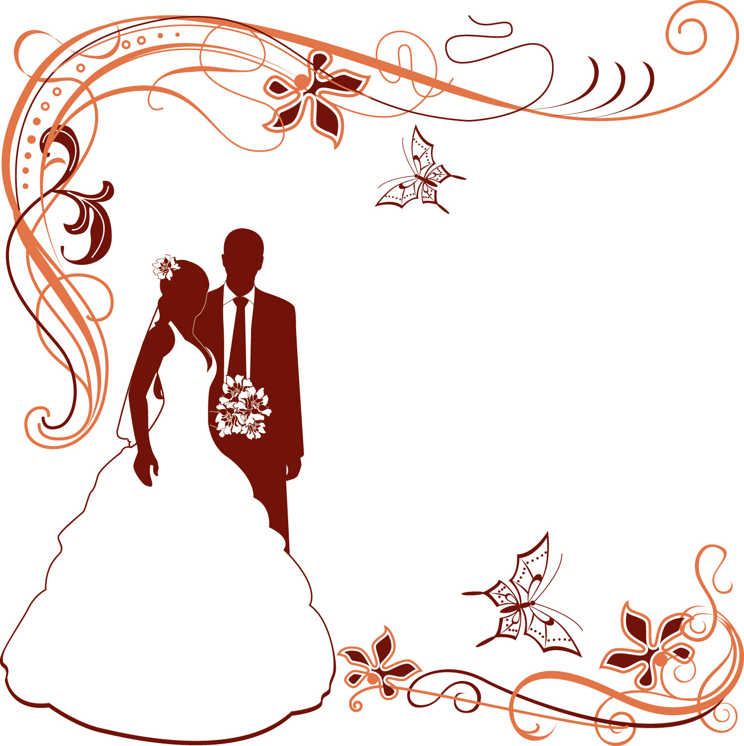 ウエディングシルエット イラストの無料ダウンロードサイト「シルエットAC」