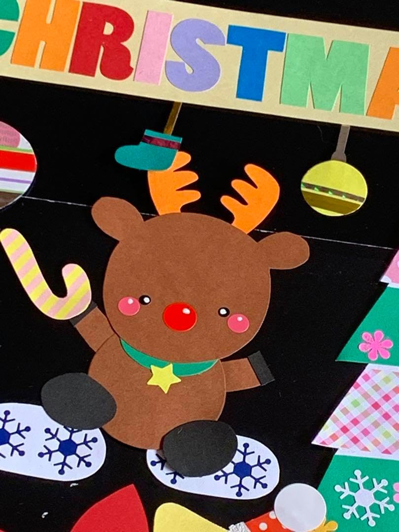 12月壁面飾り ポインセチアクリスマス すぐできる かんたん紙のポインセチアの飾り 音声解説