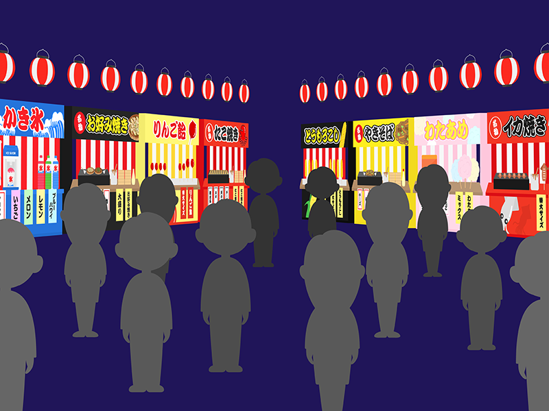 3_夏祭り_かき氷屋台・水彩風無料イラスト素材素材ラボ