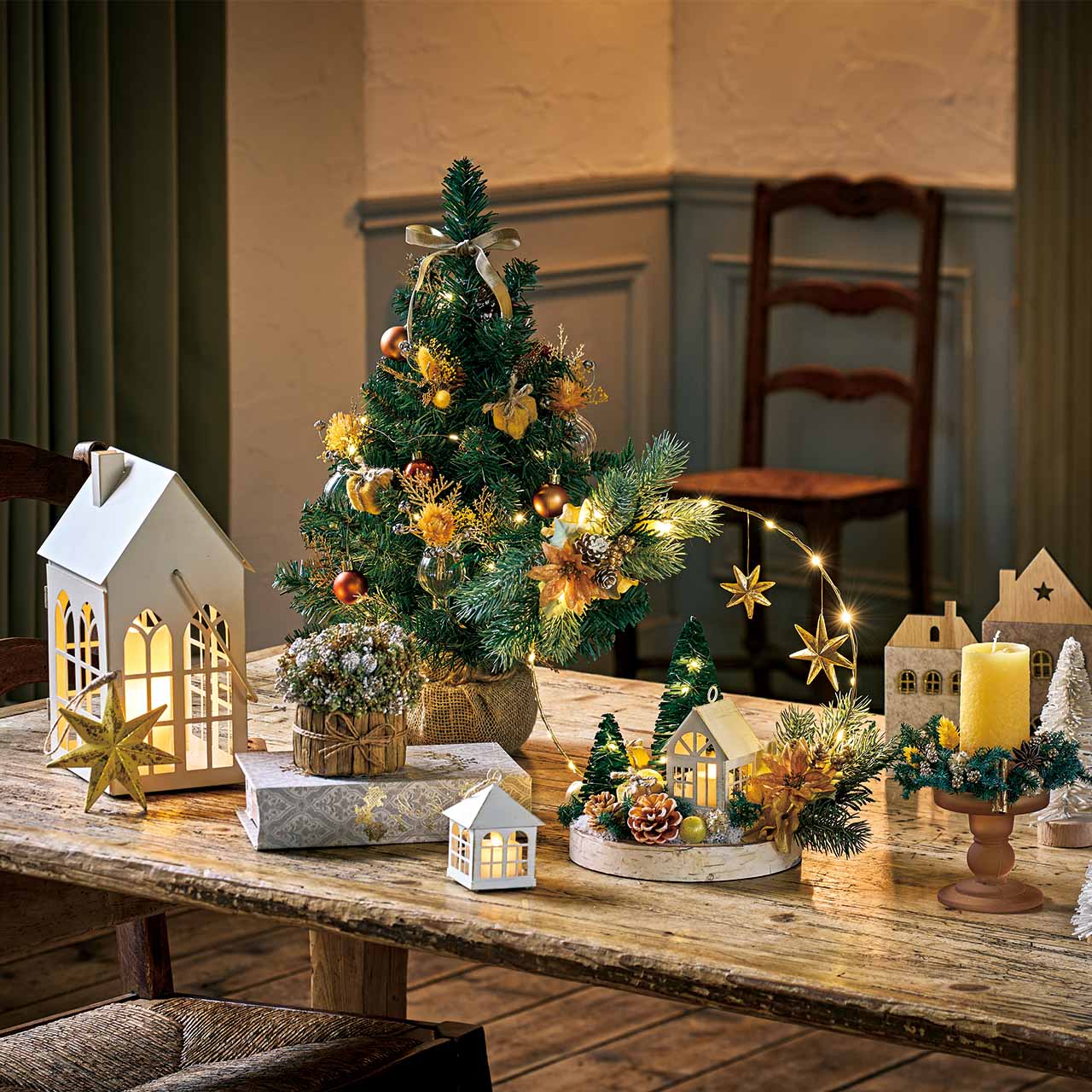 Amazonクリスマスツリー 卓上 ミニ ツリー 45cm 60cm 北欧 オーナメント クリスマス飾り おしゃれ DIY可能 人工松 電池式LED ライト プレゼントスタイル3,60CMクリスマスツリーおもちゃ