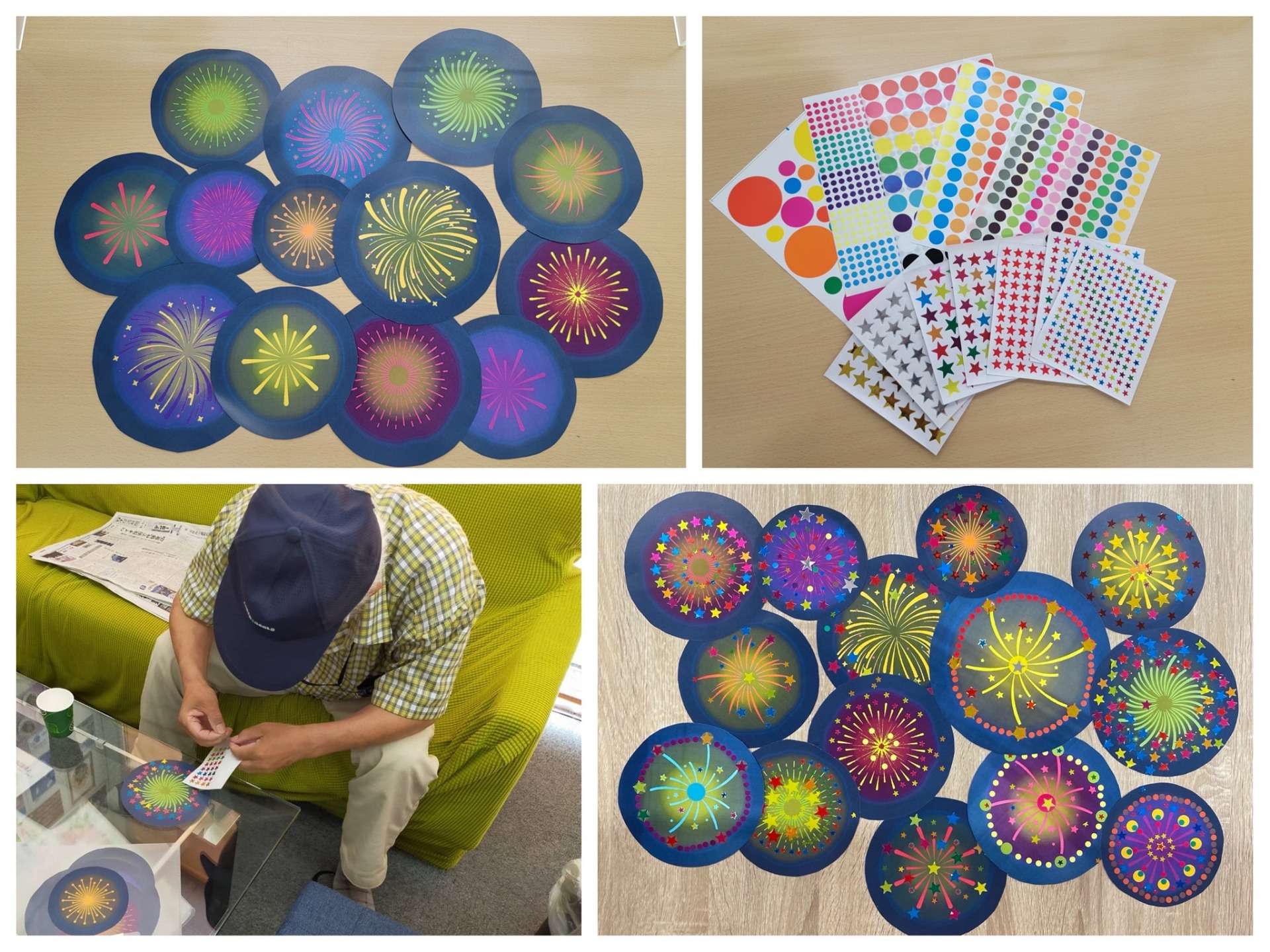 丸シールアート 花火 簡単TikTok