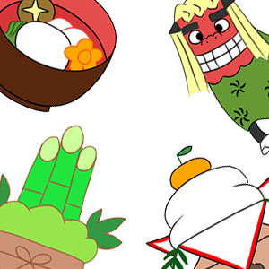 ゆるかわ シンプルなお正月素材イラスト制作例 A164イラスト工房