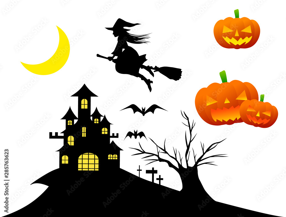 ハロウィンシルエット悪城イメージ_グラフィックス id 732382122_PRF画像フォーマットPSD_jp.lovepik.com