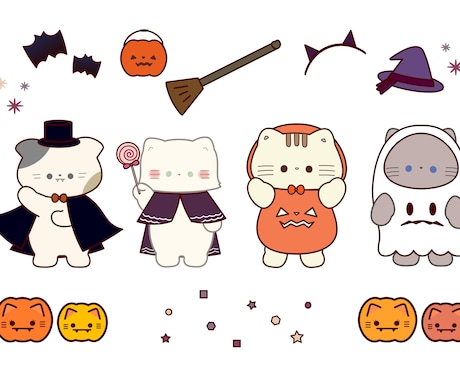ハロウィンでカボチャをかぶったお化けの仮装をした子供の無料 フリー イラストかわいい 手描きの無料素材「てがきっず」保育園・小学校・介護施設にぴったりのフリー素材イラスト