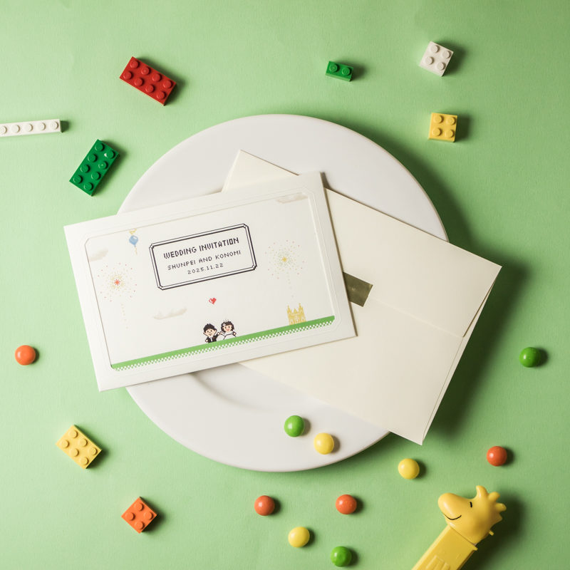 ストーリーのある招待状 ただの招待状じゃない！コンセプトが伝わる招待状の作り方歌の音 wedding design