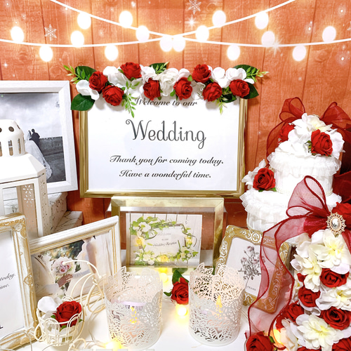 受注製作 No.1050 クリスマス ウェルカムスペース 結婚式 前撮りウェルカムスペースセット 披露宴 受付 ウェルカムボード Flowercrown 通販 16797681Creema クリーマ
