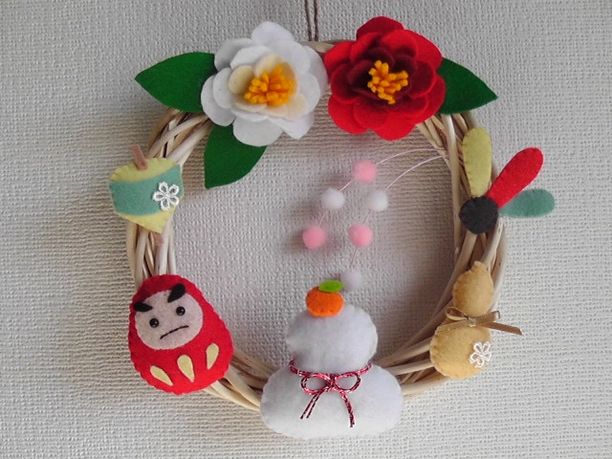 お正月飾り手作り フェルトTikTok