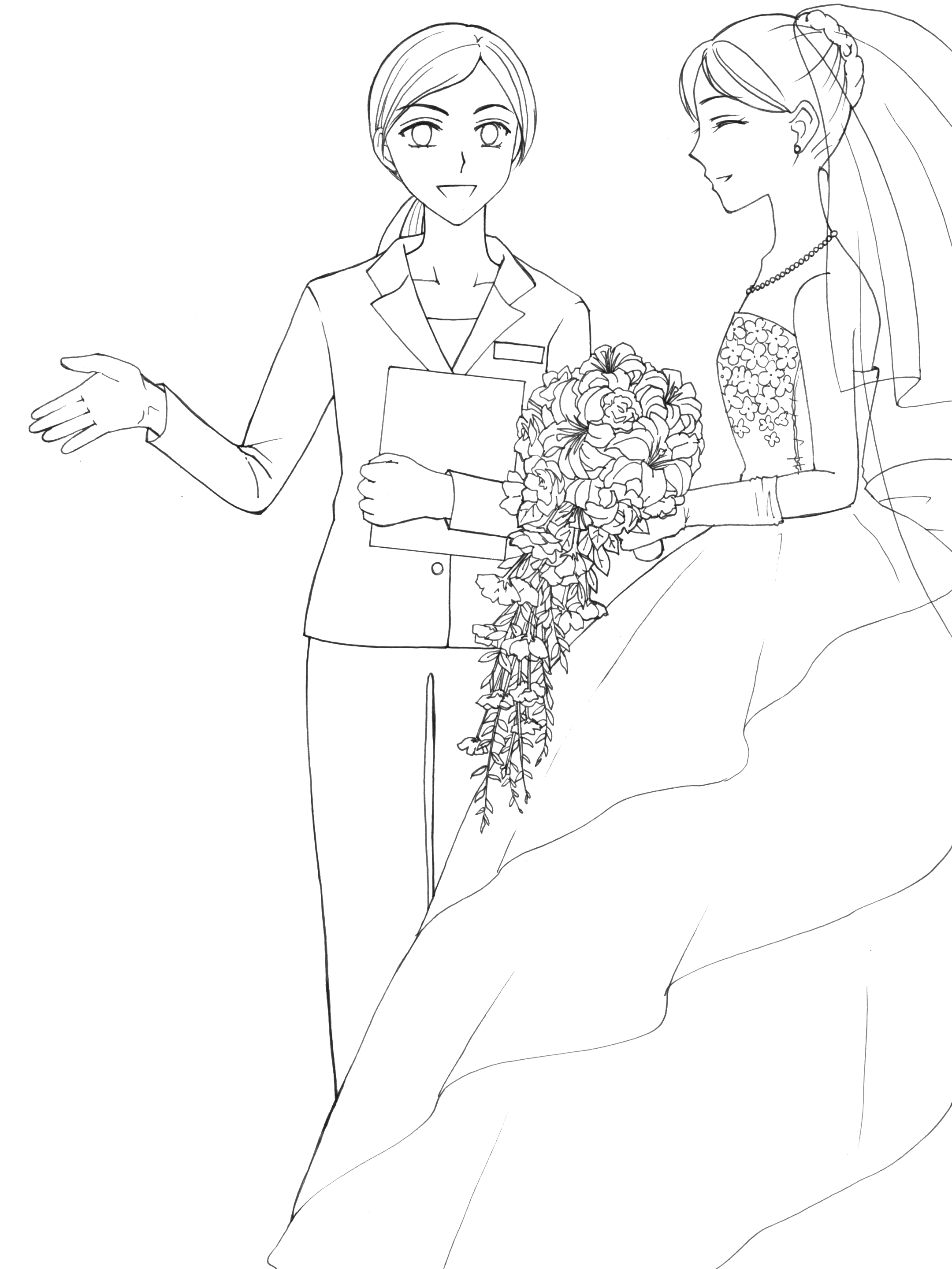 ウエディングプランナー・ブライダル企業の人・ブライダルスタイリスト 女性 のイラスト – フリーイラスト素材集 KuKuKeKe