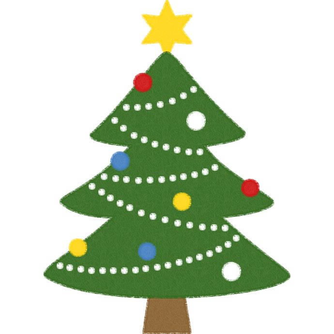 大人っぽいクリスマスツリー：イラスト無料