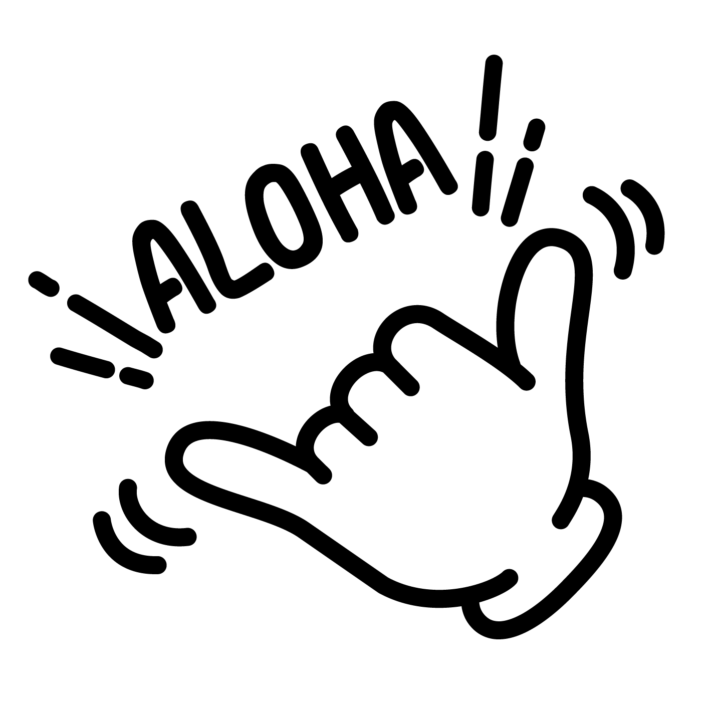 アロハポーズの手の無料イラストイラストセンタ